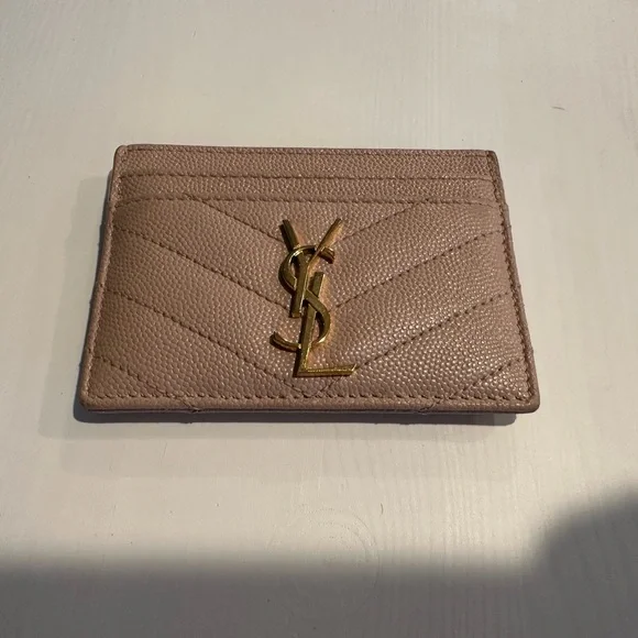 Auth YSL Cassandre Matelasse Card Case Grain De Poudre Embossed Leather in box - Picture 2 of 13